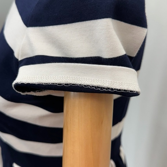 Eliza J Navy and Cream Striped Dress Size 2 Polyester Spandex Rayon - Picture 3 of 12